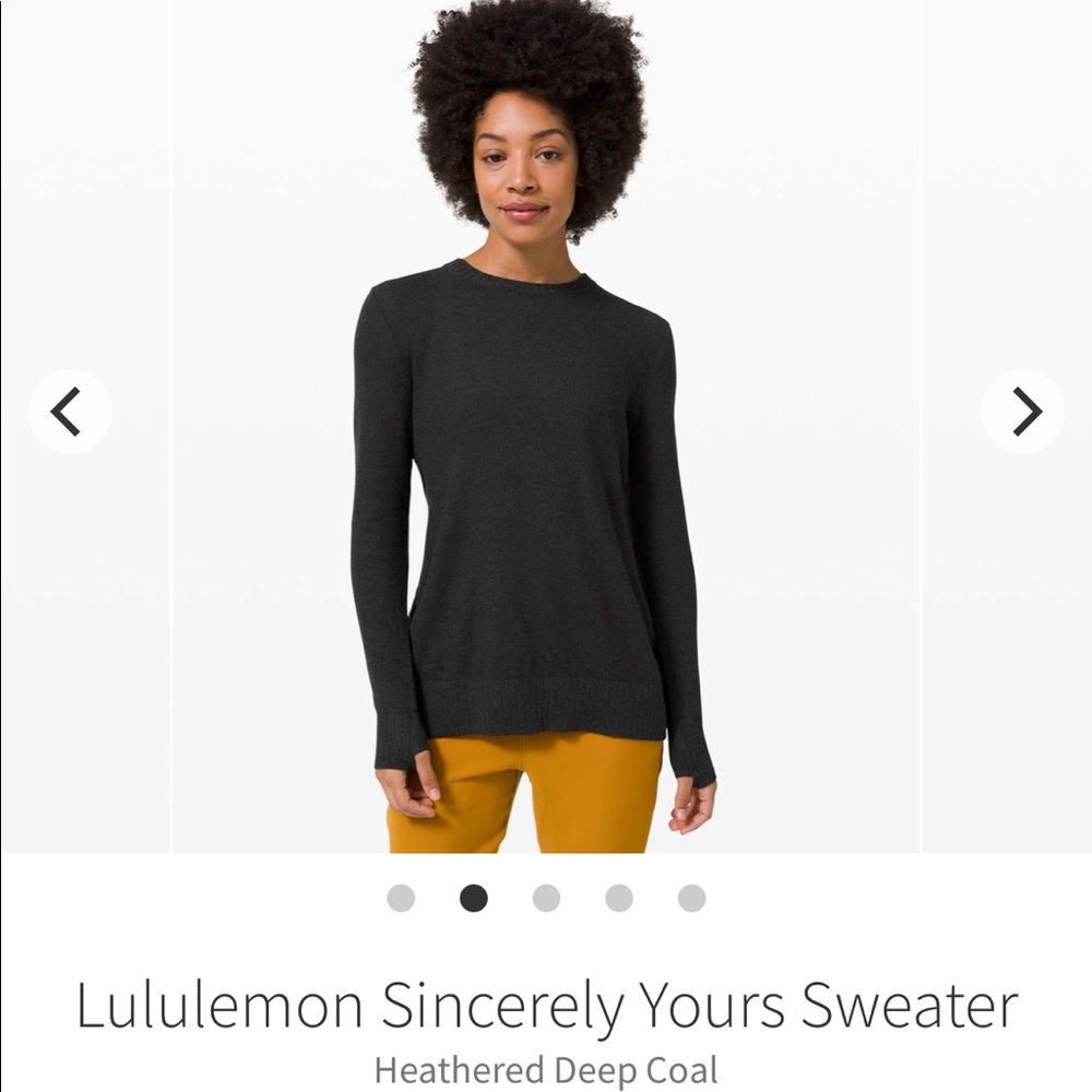 Lululemon Sincerely Yours Sweater sz 4 heathered coal